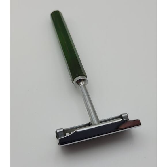 Vintage 1930s–1950s Keen Kutter Safety Razor Green Bakelite Handle Double Edge - Picture 6 of 16